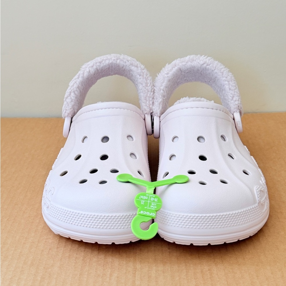 CROCS Baya Faux Fur Lined Clogs Women’s Size 9 | Men’s Size 7 | Barely Pink - Picture 3 of 10